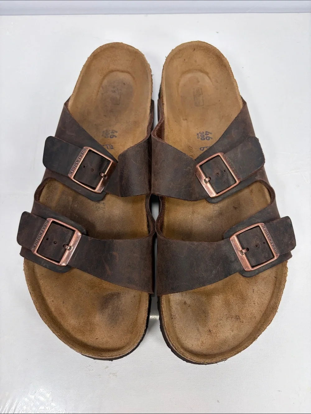 Birkenstock Arizona Sandals EU 46 US 13 Brown Leather Regular Wide Germany